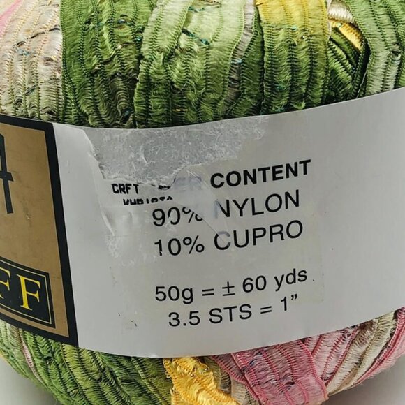 Kristha Metallic Ribbon Yarn Pink Green Yellow White Ombre Made in Italy New - Picture 4 of 4